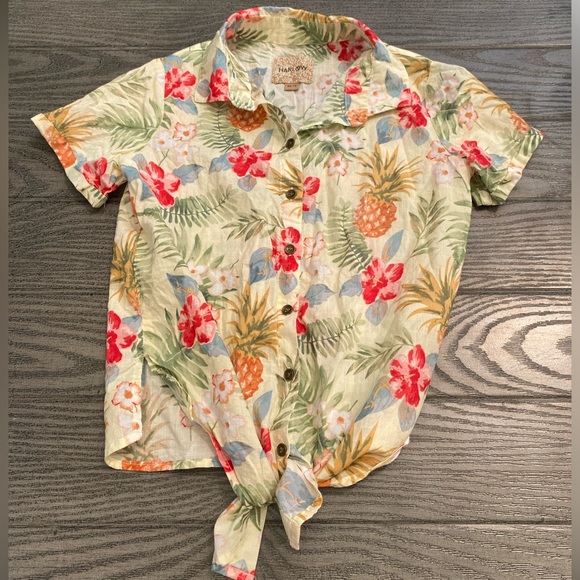 HARLOW HAWAIIAN BUTTON DOWN SHORT SLEEVE - Picture 1 of 3